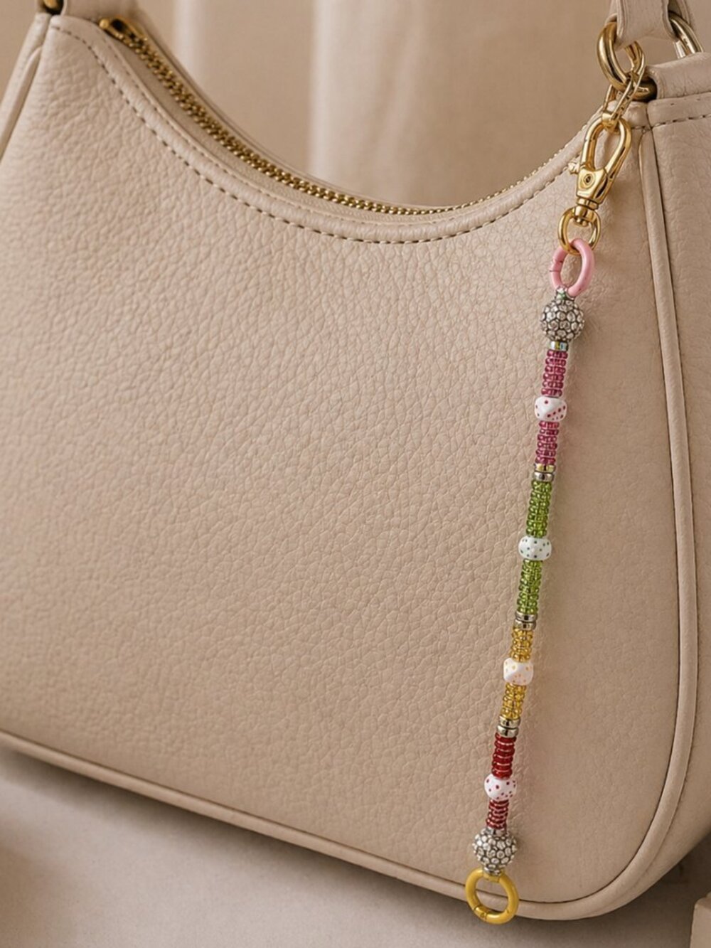 Dice Beaded Bag Charm